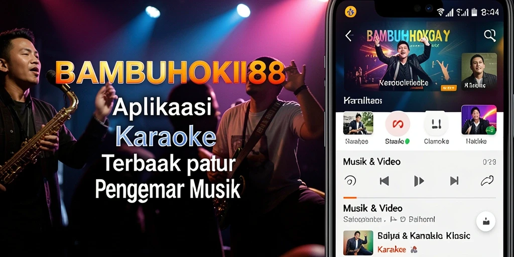 Antarmuka menarik aplikasi Karaoke BAMBUHOKI88