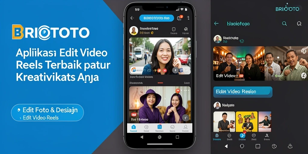 Antarmuka BRIOTOTO yang sederhana dan intuitif untuk Edit Video Reels.