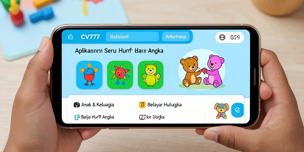 Tampilan antarmuka interaktif aplikasi Belajar Huruf Angka.