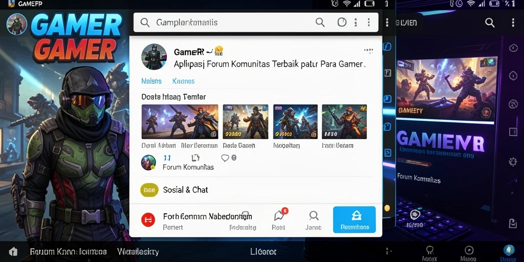 Tampilan antarmuka GAMERP dengan forum aktif dan fungsi interaksi.