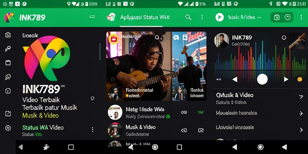 Tampilan antarmuka INK789 yang menarik untuk status WA Video.