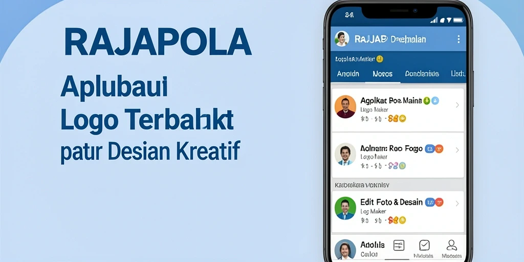 Antarmuka aplikasi RAJAPOLA yang mudah digunakan untuk membuat logo.