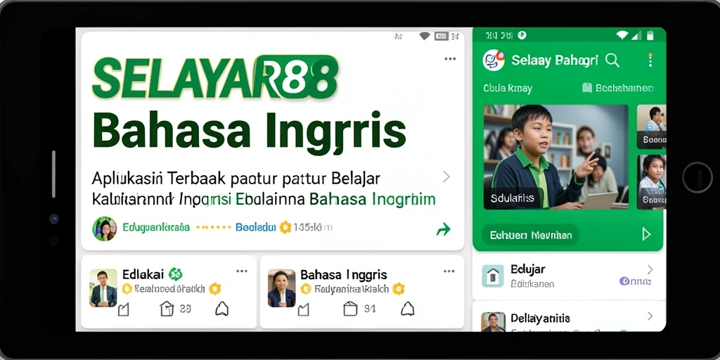 Tampilan antarmuka aplikasi SELAYAR88 untuk belajar Bahasa Inggris.