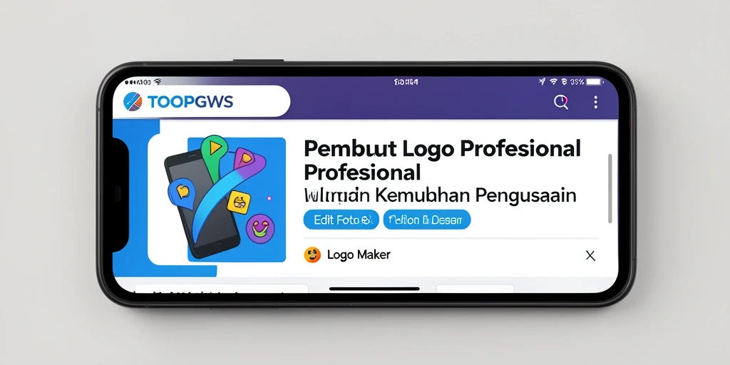 Tampilan antarmuka TOOPGWS untuk pembuatan logo yang interaktif.