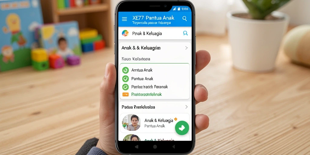 Tampilan antarmuka XE77 yang mudah digunakan untuk Pantau Anak.