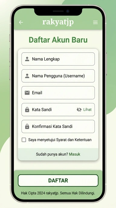 Panduan Registrasi Akun Baru Rakyatjp untuk Pengguna Android